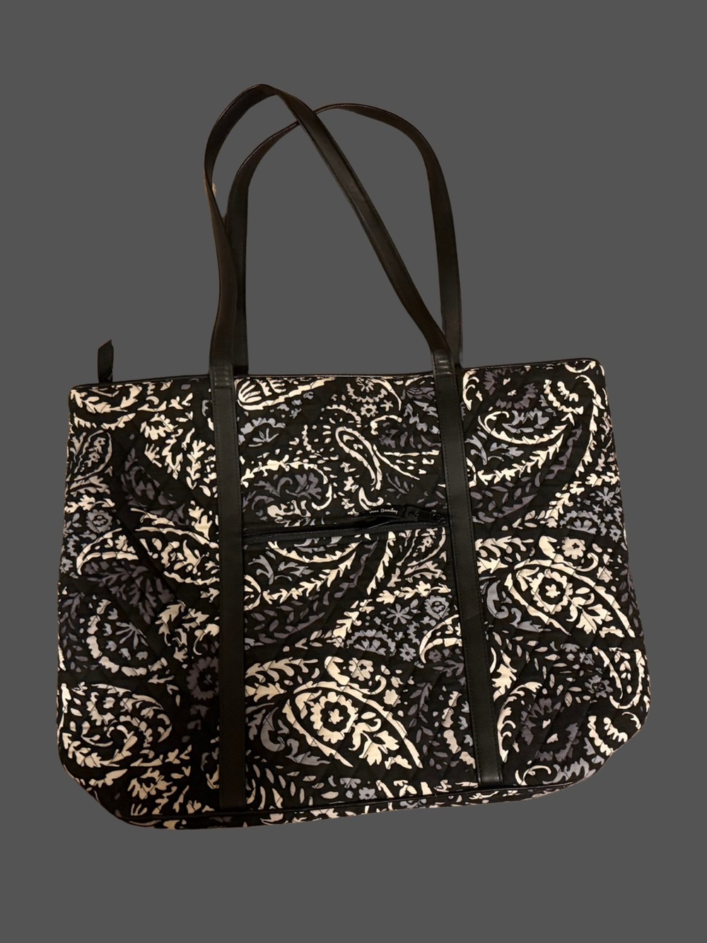 Vera Bradley Black and White Paisley Quilted Tote